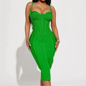 Fashion nova green compression dress